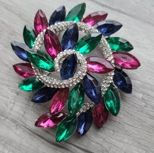 Beautiful crystal work Brooch pin